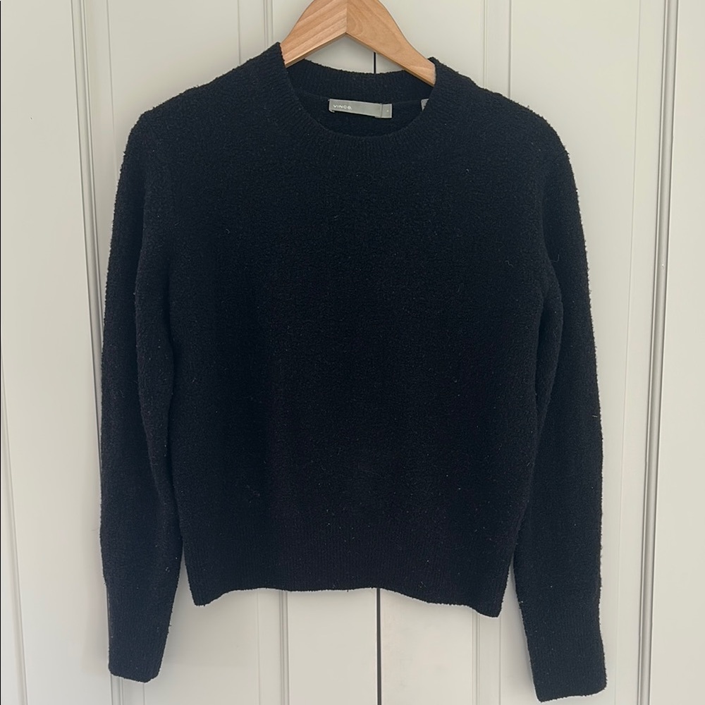 Vince wool blend Boucle black sweater
